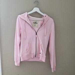 Hollister Pink Velvet Zip Up Hoodie
